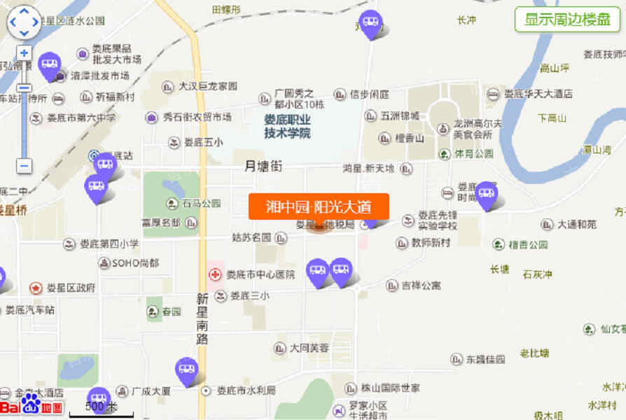湘中园·阳光大道位置图