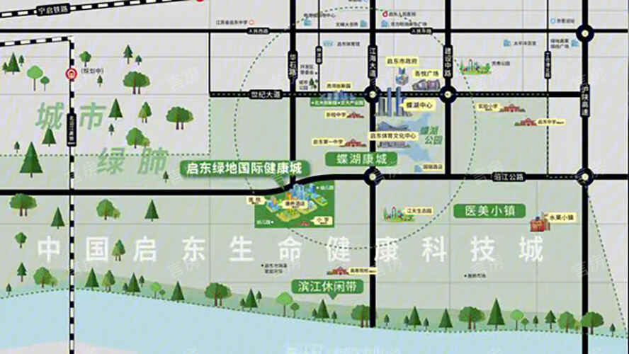 启东绿地国际健康城位置图